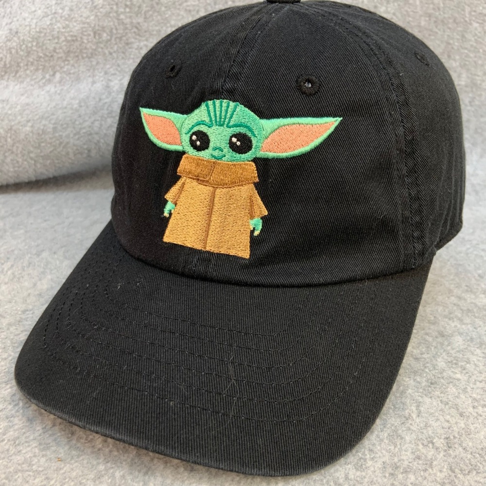 Grogu The Child Mens Black Star Wars Baseball Hat Mandalorian Embroidered OSFM